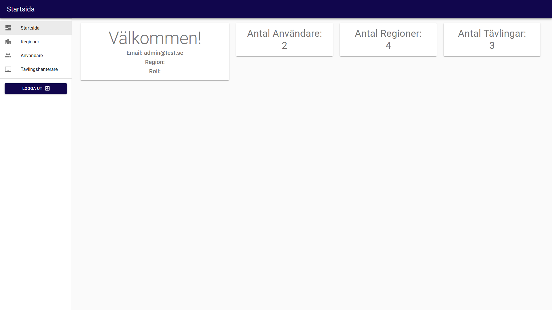 Admin page