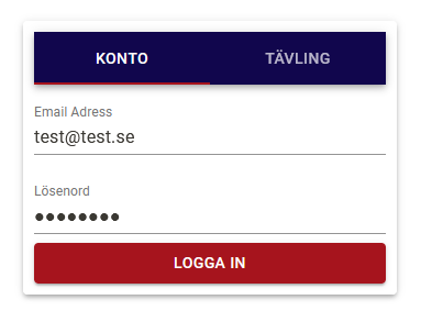 Login page